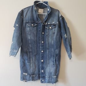 Zara Trafaluc Distressed Jean Jacket